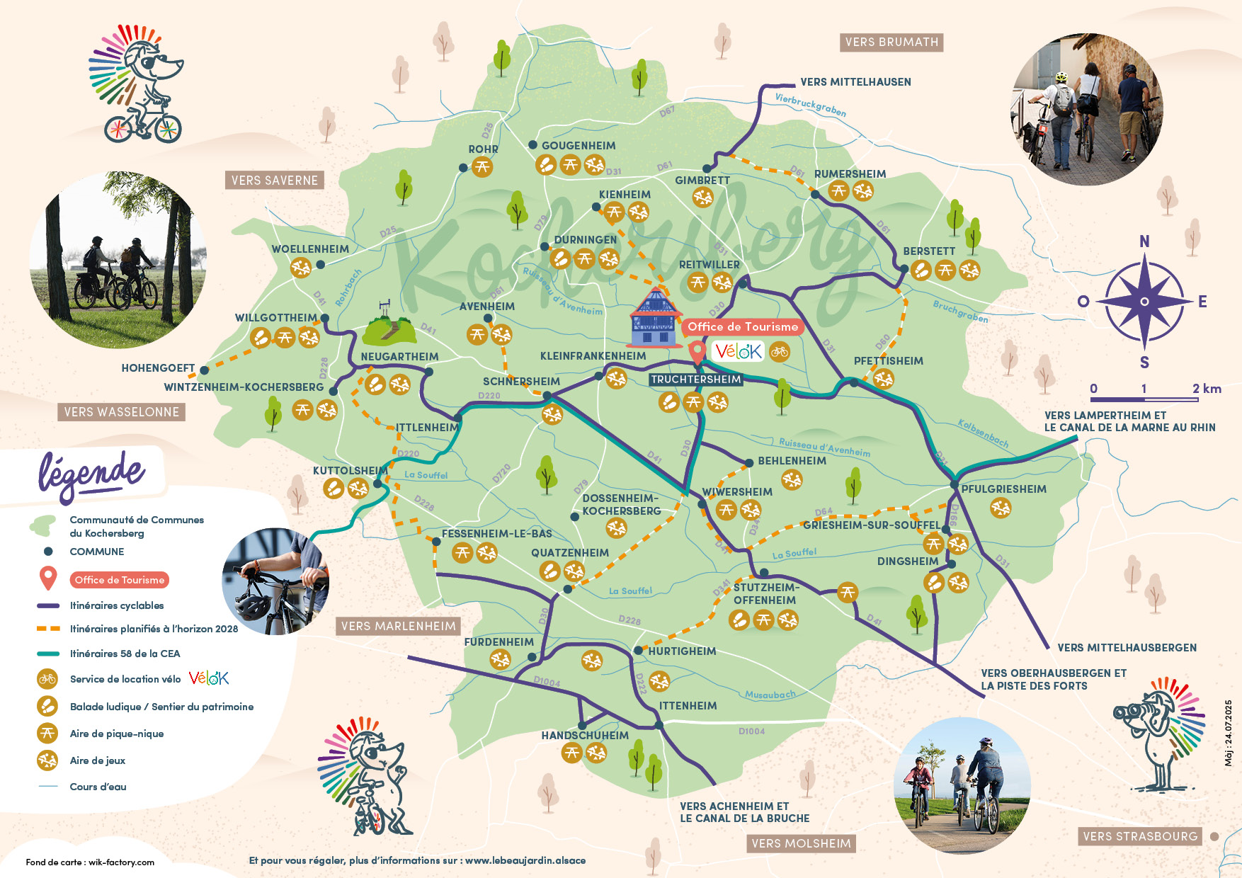carte itineraires cyclables grand public BD1 - 24_07_2025